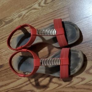 Alfani Women's Coral sandals with golden accent, size 6-7